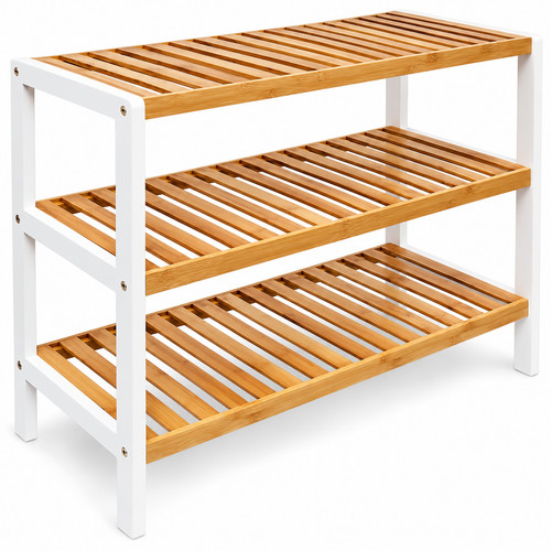 Tier bamboo shoe rack - shoe, stand