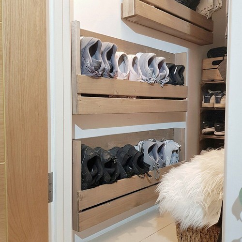 2pcs wooden shoe rack wall - shoe,