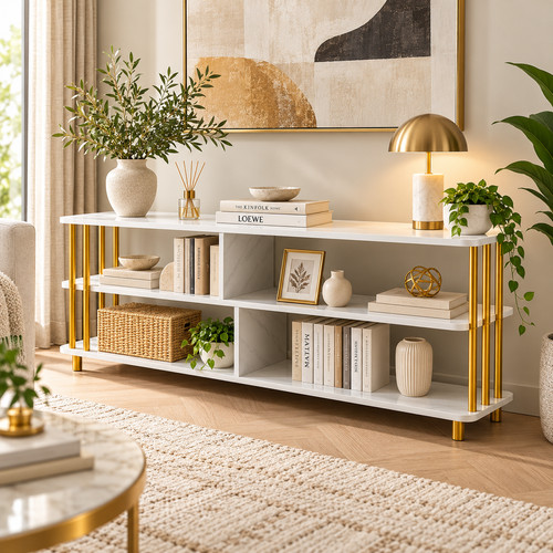 White console table - table, tier