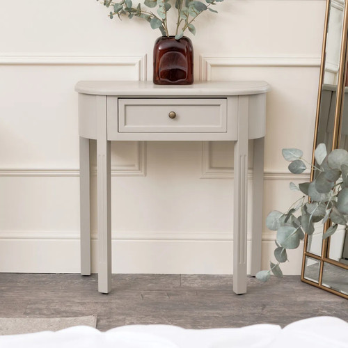 Taupe grey half moon console