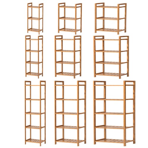 Wooden bamboo slatted shelving - bamboo,