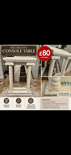 Mirrored console table white - console,