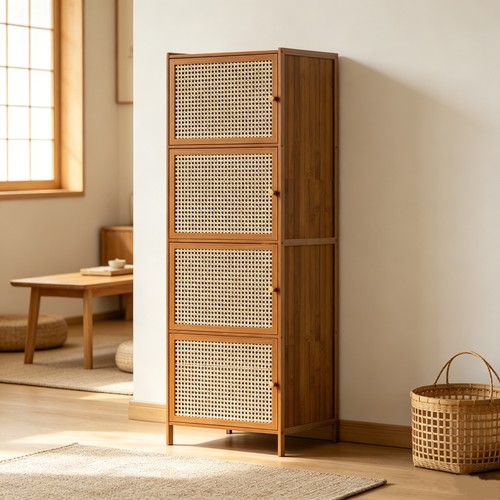 Tiers bamboo storage cabinet - 4,