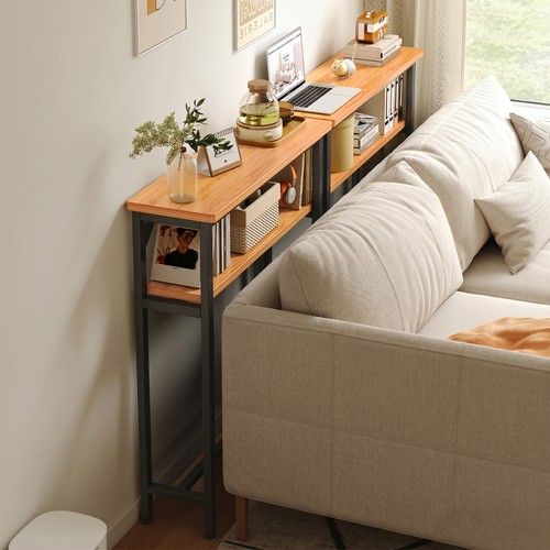 Slim console table behind sofa - table,