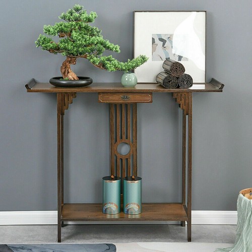 Oriental console table rustic - console,