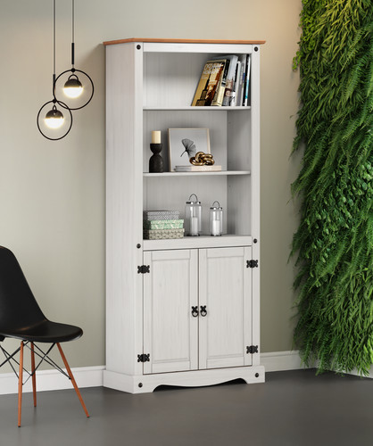 Corona bookcase white - white, 2