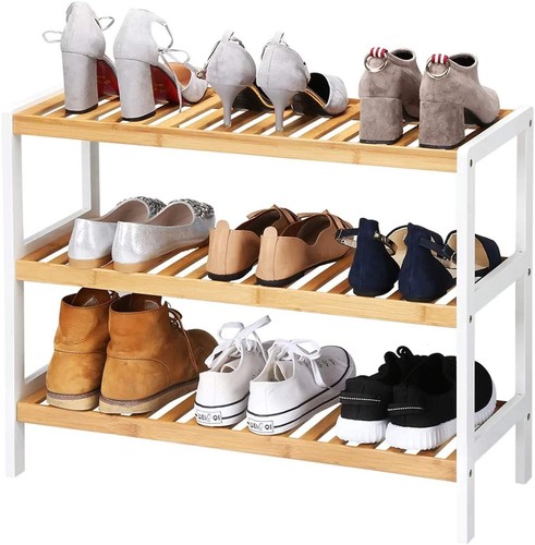 Tier bamboo shoe rack - shoe,