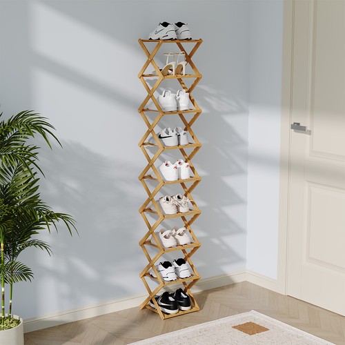 Tier folding bamboo shoe - tier,
