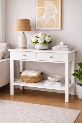 Drawer console table white - drawer,