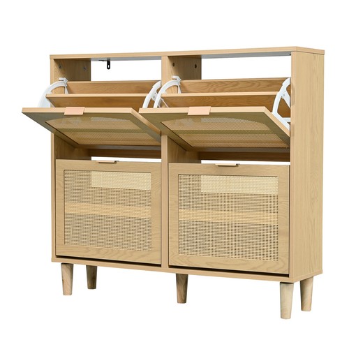 Narrow rattan shoe - rattan, cabinet