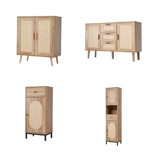 Rattan effect door storage - rattan,