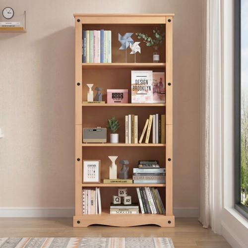Corona tall pine bookcase - pine, 5