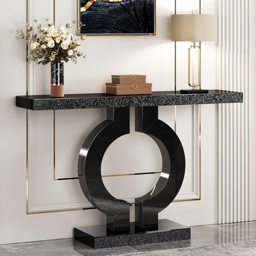 Black modern mirrored console - modern,