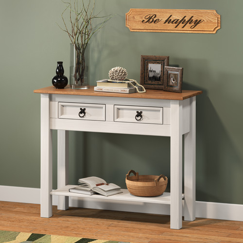 Corona console table white wax - table,